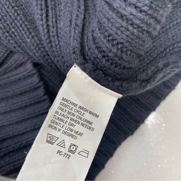 Timberland Heavy Chunky Sweater Men XL  Blue 100% Cotton Rib Thick Knit 3 Button - Picture 8 of 10